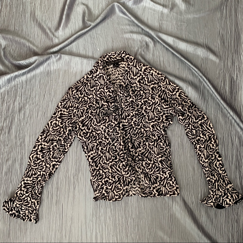 Vintage Ralph Lauren Ruffle Button-Down Blouse